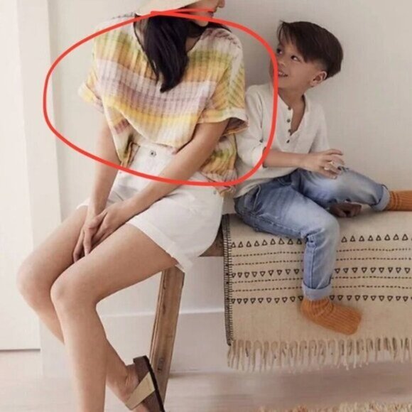 Anthropologie Dolan Johnny Ombré Striped Short Sleeve Blouse - XS/S - Picture 12 of 14